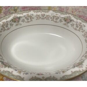 Vintage Cottagecore Noritake China Oval Serving Bowl Flowers discontinued 5908